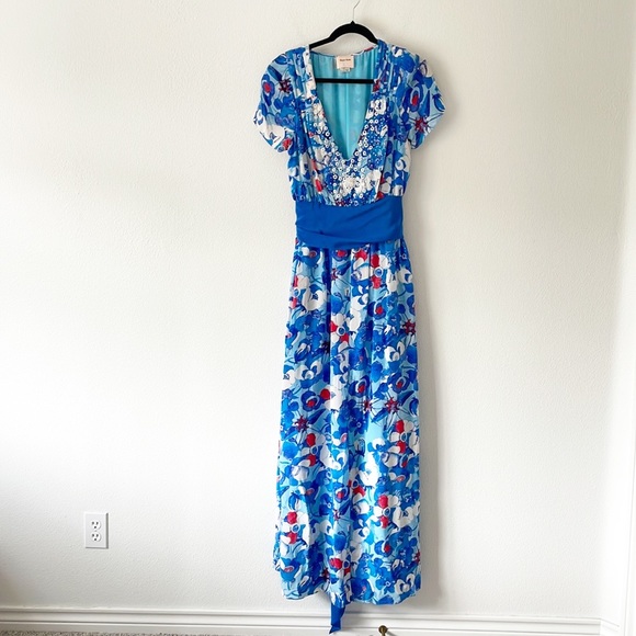 Arabella Blue Poppy Dress Peter Som For Made In Kind - Picture 2 of 16